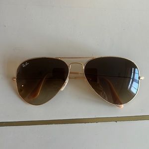 Ray-Ban gold and light brown aviators